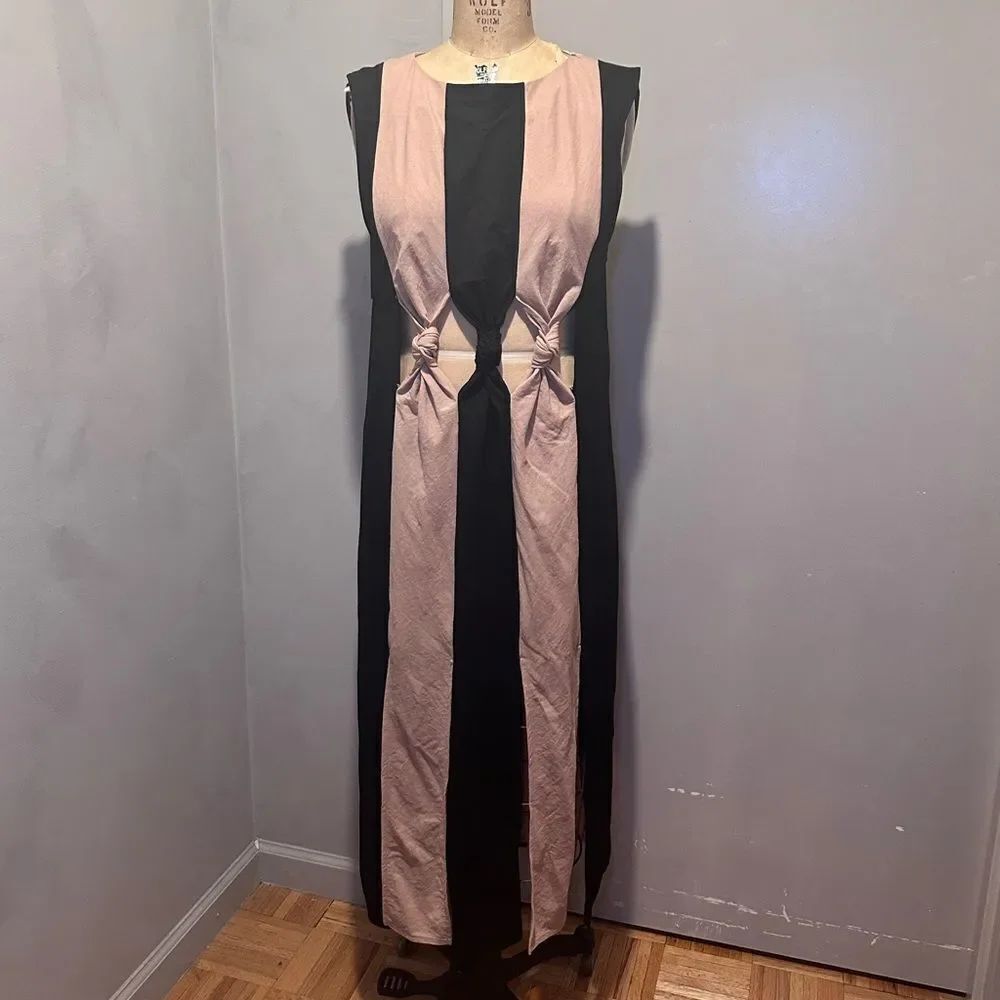 Zara color block cutout dress